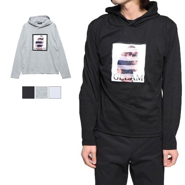 パーカー プルパーカー プルオーバー Tパーカー 長袖 フォトプリント トップス メンズ セール　2...