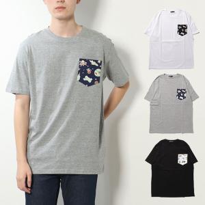 Tシャツ カットソー 半袖 柄ポケット クルーネック コットン ユニセックス メンズ トップス｜styleblock