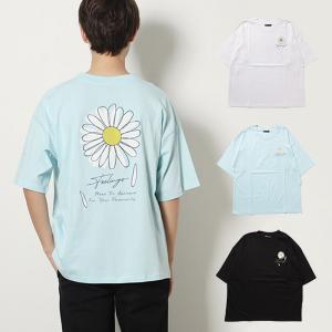 Tシャツ カットソー ビッグ オーバーサイズ 半袖 5分袖 ロゴ プリント イラスト コットン 綿100% クルーネック ユニセックス トップス メンズ｜styleblock