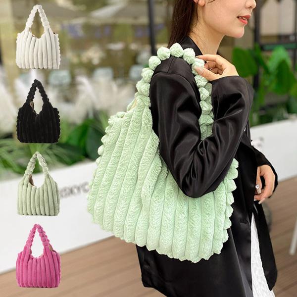 トートバッグ キルティング ファー 布 無地 肩掛け A4 大きい バッグ 鞄 レディース