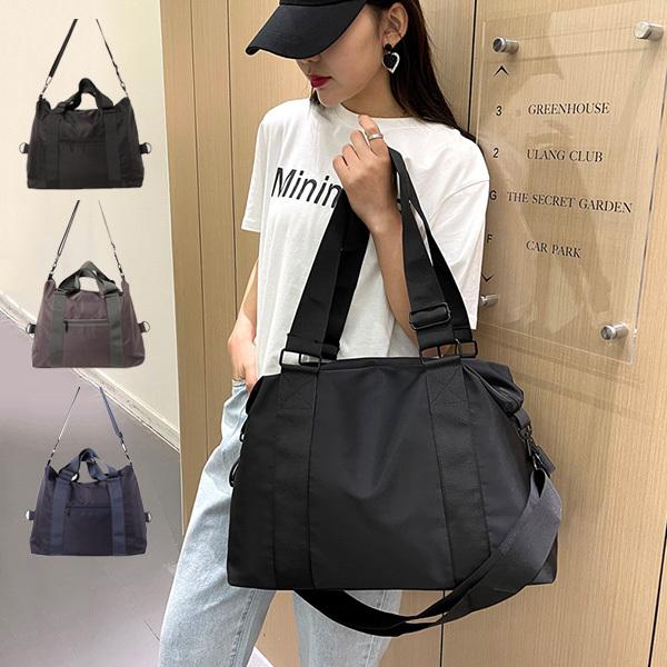 ショルダーバッグ ハンドバッグ A4 大きめ ナイロン 無地 斜めがけ 2WAY きれいめ 軽い 韓...