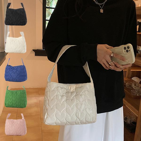トートバッグ ハート キルティング 布 小さい ミニ 鞄 バッグ レディース