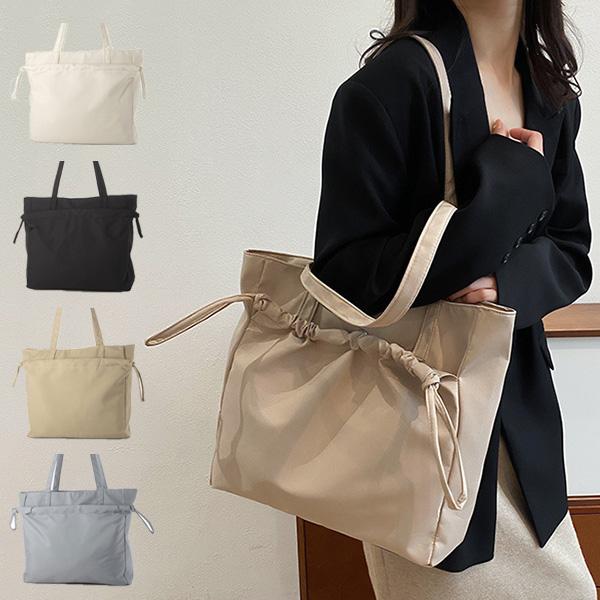 ショルダーバッグ トートバッグ 無地 大きい A4 肩掛け 布 バッグ 鞄 レディース