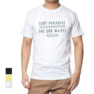 Tシャツ カットソー 半袖 クルーネック 丸首 ロゴT サーフ 綿 コットン100% トップス メンズ