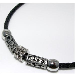 ネックレス メンズ チョーカー 人気  レザー風 シンプル