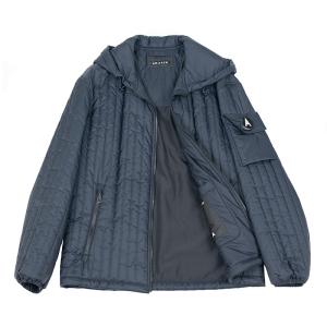 HERNO（ヘルノ） | ウールナイロン異素材コンビ ネイビー ダウンコート