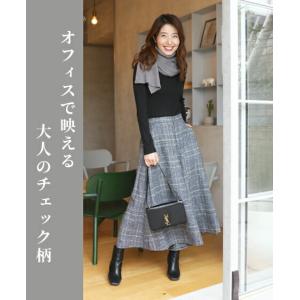 グレー スカンツ パンツ グレンチェック チェ...の詳細画像4