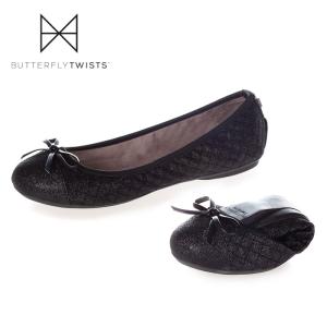 バタフライツイスト オリビア OLIVIA G BLK 携帯シューズ 折りたたみ 靴 Butterflytwist バレエシューズ フラットシューズ ポケッタブルシューズ｜styleism