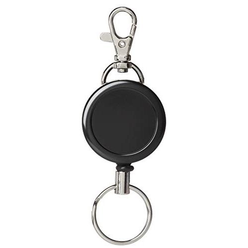 [ボウケンクラブ] キーバックリール 太PE 80cm キーホルダー付 KR-02 ブラック