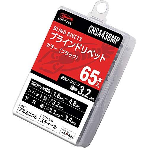 ロブテックス カラーブラインドリベット・ブラック エコパック アルミニウム/スティール 4-3 (6...