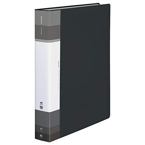 コクヨ ファイル クリヤーブック グラッセル 固定式 A4 80枚 ブラック ラ-GLB80D