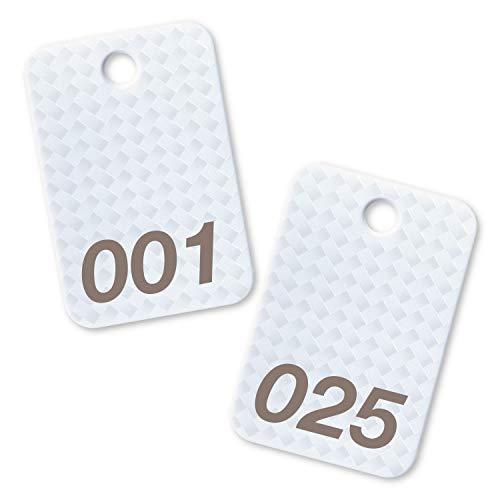 オープン工業 番号札 角型 メッシュ調 白 25枚 1-25番 BF-80-WH