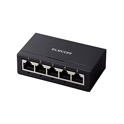 エレコム スイッチングハブ 5ポート ギガビット 金属筐体 コンパクト 軽量 [ACアダプター付属/...