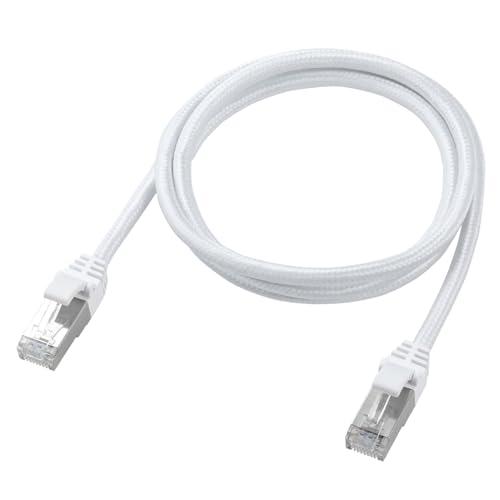 エレコム LANケーブル CAT7 1m 10Gbps 爪折れ防止 メッシュケーブル ホワイト EC...