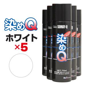 染めQ エアゾール 70ml ホワイト 【5本セット】 速乾 密着 色変え 塗り替え 補修 ナノテクカラースプレー 本革 ビニールレザー 合成皮革 プラスチック 木材 DIY｜stylemarket