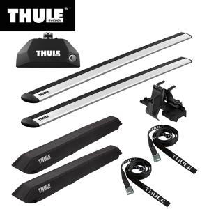 THULE スーリー CX-8（KG2P ダイレクトルーフレール付き）専用ベースキャリア（フット7106+ウイングバー EVO7112+キット6090）+サーフパッド846+ストラップ523｜stylemarket