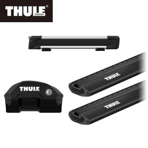 THULE スーリー 150系 ランドクルーザープラド(ルーフレール付) ベースキャリア&スキーキャリア フット7204+ウイングバーエッジ7213B×2本+スノーパック7324｜stylemarket