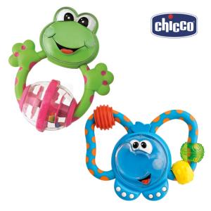 Chicco FUN TEETHING 歯固めラトル ガラガラ/おもちゃ/無塗装/輸入玩具/FROG/ELEPHANT/カエル/ぞうさん/出産祝い/イタリア｜stylemarket