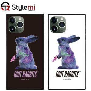 iPhone 11 Proケース MILKBOY ミルクボーイスクエアガラスケース Riot Rabbits。Gizmobies ギズモビーズアイフォンカバー。｜stylemi-y