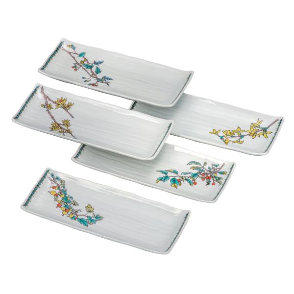 日本の伝統工芸品【九谷焼】 9号皿揃 果実絵変り   (K9-100) (K8-76)