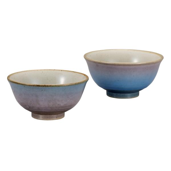 日本の伝統工芸品【九谷焼】 組飯碗 釉彩   (K8-458)