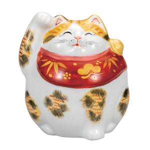 日本の伝統工芸品【九谷焼】 4号丸招き猫 金彩三毛   (K8-1482)｜stylence