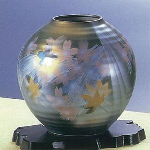 日本の伝統工芸品【九谷焼】 6号花瓶 【限定品】釉彩金箔連山 ys632-08