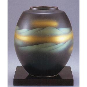 九谷焼　8号天目花瓶　金彩木立連山に鶴 楽天市場】九谷焼 8号花瓶 金箔木立連山に鶴＜送料無料 花瓶 花器 人気