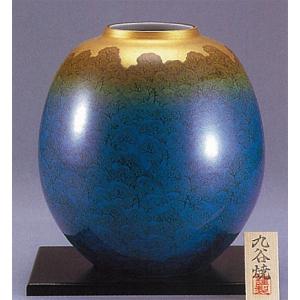 日本の伝統工芸品【九谷焼】10号花瓶 金箔鶴木立連山 N177-01 : 九谷焼