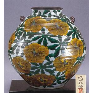 日本の伝統工芸品【九谷焼】8号花瓶 鶴木立連山 N174-03 : 九谷焼