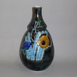 九谷焼 浅蔵五十吉 7.5号花入 色絵葉韻 : 九谷焼 STYLeNCE