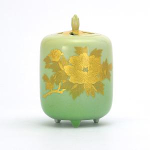 九谷焼 中田一於 香炉 墨地紫苑釉裏銀彩球花文 : 九谷焼 STYLeNCE