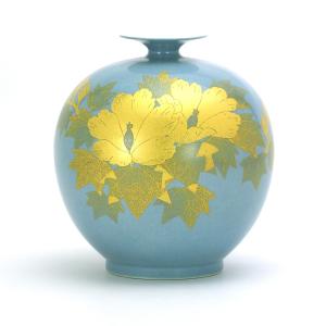 九谷焼 浅蔵五十吉 7.5号花入 色絵葉韻 : 九谷焼 STYLeNCE