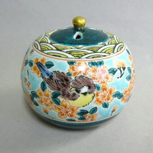 九谷焼 福島武山 香炉 赤絵牡丹獅子文 : 九谷焼 STYLeNCE スタイレンス