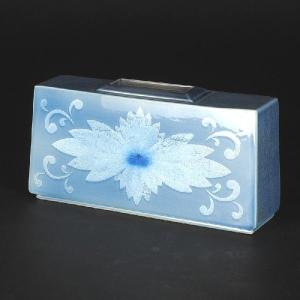 九谷焼 中田一於 壷 淡青釉裏銀彩草花文 : 九谷焼 STYLeNCE