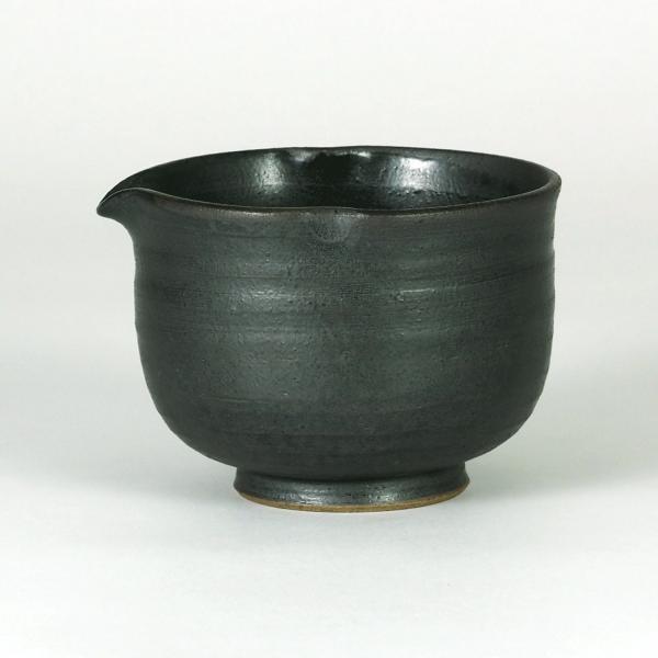 九谷焼 片口鉢二合 黒釉焼〆