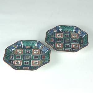 KOURANSYA 香蘭社/磁芸工房製 愁海棠 蓋付組湯呑/Aランク/81【中古