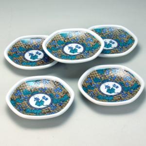 九谷焼　大皿　陶芸品 九谷焼 日本の伝統工芸品【九谷焼】4号皿揃 錦絵 N147-07 : 九谷焼