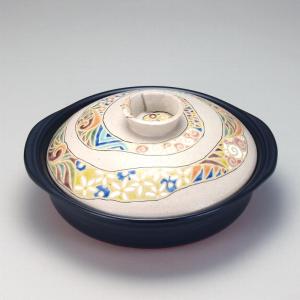 土鍋　九谷焼 九谷焼 日本の伝統工芸品【九谷焼】9号IH土鍋 ねじり花紋 N152-06