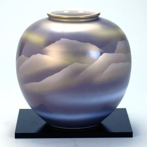 日本の伝統工芸品【九谷焼】 7号花瓶 【限定品】ぶどうの図 ys635-05