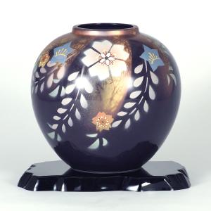 日本の伝統工芸品【九谷焼】 7号花瓶 【限定品】ぶどうの図 ys635-05