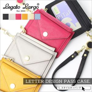 パスケース レディース リール付き 定期入れ Legato Largo レガートラルゴ ICカード入れ suica カード入れ 小銭入れ デニム プレゼント 可愛い