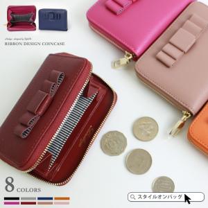 LIZDAYS リズデイズ 財布 レディース ブラック ネイビー オレンジ ピンク 牛革 レザー コインケース ミニ財布 小銭入れ リボン 可愛い ギフト 送料無料