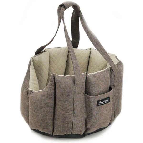 ペットプロ　HappyDays　ドライブベッド＆キャリー　ブラウン　シンプル　無地　かわいい　おしゃ...