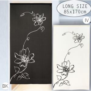 麻のれん 「からすうり」 柿渋染めのれん 手描きのれん のれん 本麻