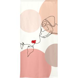 のれん　暖簾　洋風　デザイナーズアート　CAT&amp;DOG　72X150cm　日本製