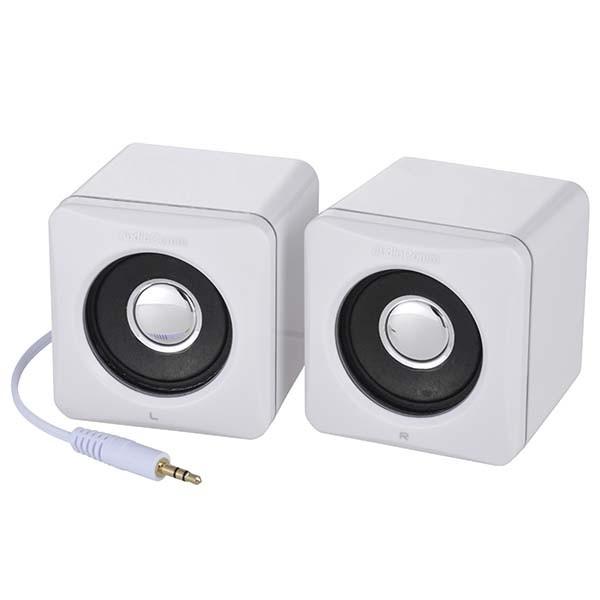 スピーカー　オーディオ　オーム電機　OHM　03-2046　ステレオミニスピーカー　ホワイト　ASP...