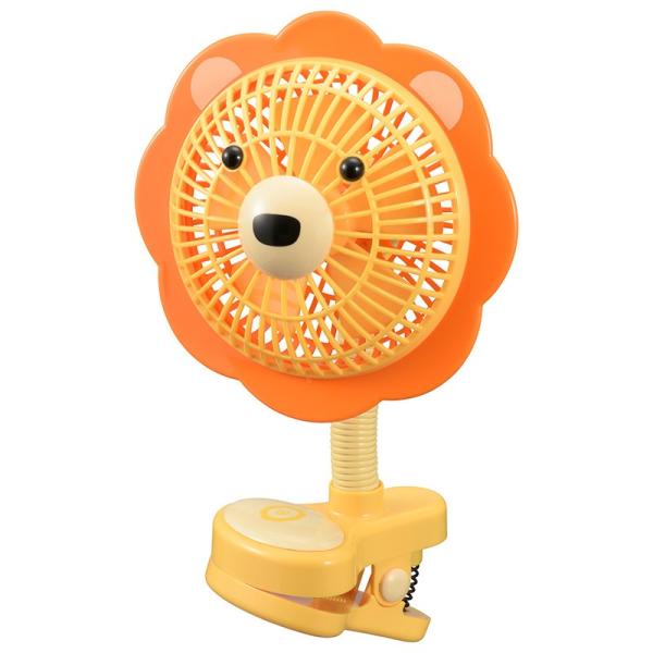 扇風機　ファン　オーム電機　OHM　08-3827　アニマル　クリップ　ファン　らいおん　KIS-B...