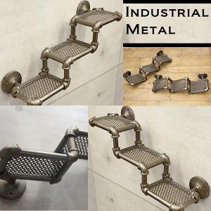 シェルフ ウォール シェルフ 収納 棚 ガレージ鉄板 配管