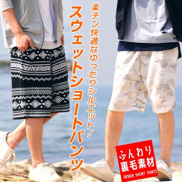 【メール便送料無料】ハーフパンツ ショートパンツ メンズ スウェット 裏毛 ゆったり ショーツ ボー...